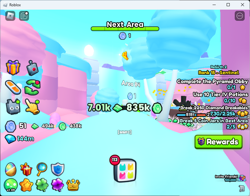 Shiny Relic in Area 83, Cotton Candy Forest, behind the dual trunk blue cotton candy tree on the left.